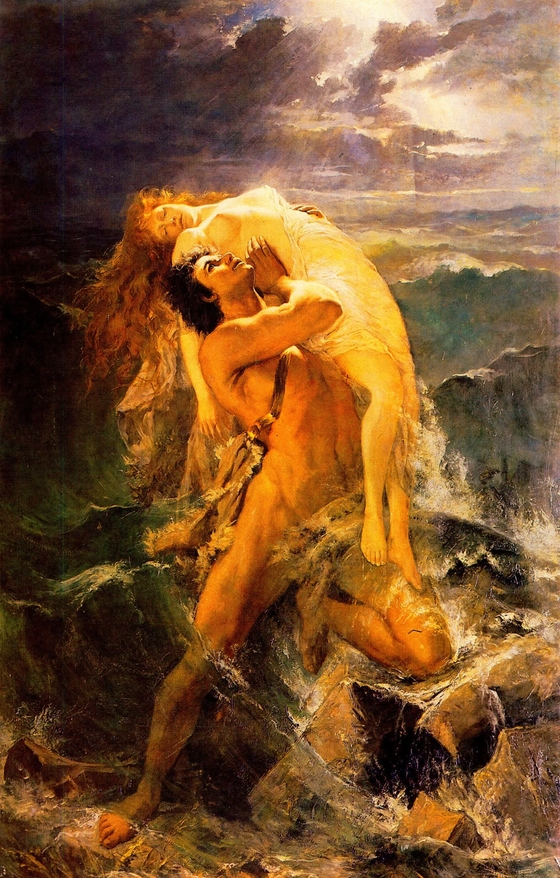 Paul Merwart ~ Deucalion Holding Aloft His Wife