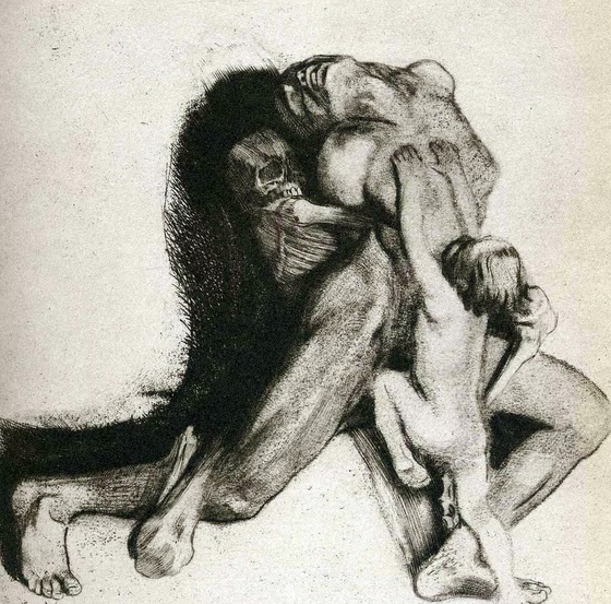 Käthe Kollwitz ~ Death and Woman (Self-Portrait)