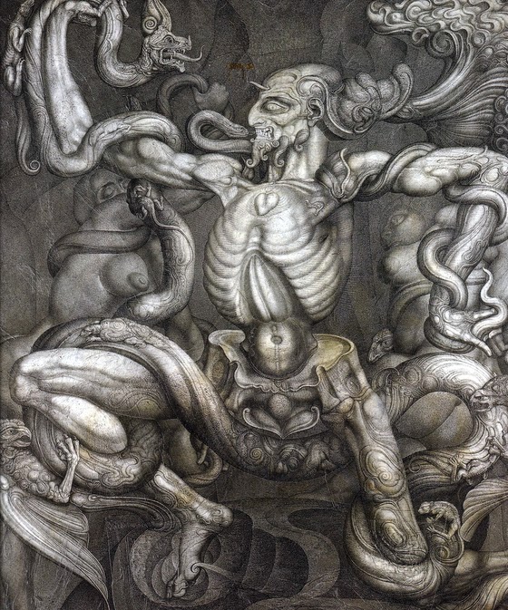 Ernst Fuchs ~ The Anti-Laocoon (Laocoon Victor)