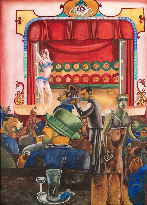 Edward Burra ~ Striptease (Harlem)