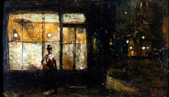 Lesser Ury ~ Parisian Boulevard at Night