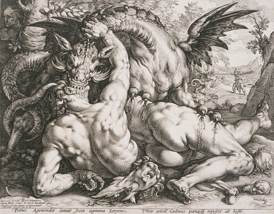 Hendrick Goltzius ~ The Dragon Devouring the Companions of Cadmus