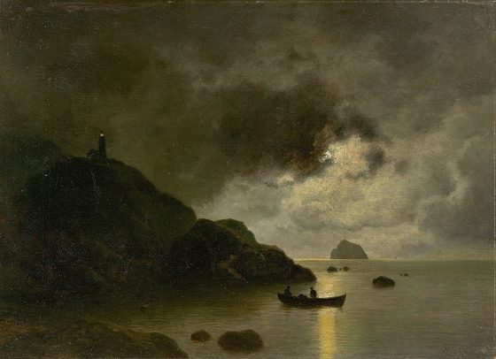 Georg Emil Libert ~ Nocturnal clouds over a rocky coast