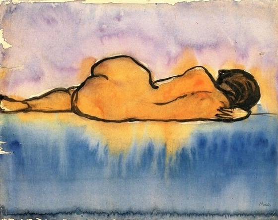 Emil Nolde ~ Reclining Female Nude