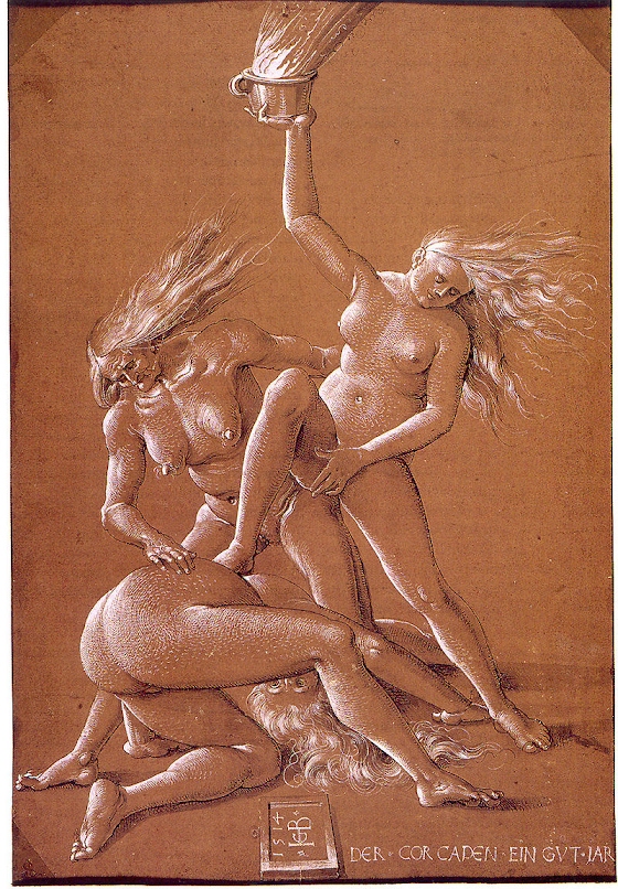 Hans Baldung ~ New Year's Greeting with Three Witches