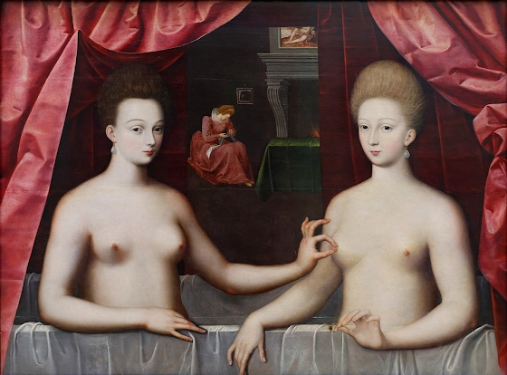 Anonymous ~ Gabrielle d'Estrées and one of her sisters
