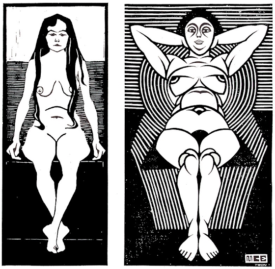 M.C. Escher ~ Seated Female Nude I