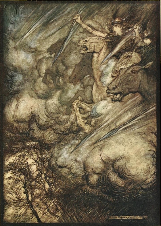 Arthur Rackham ~ The ride of the Valkyries