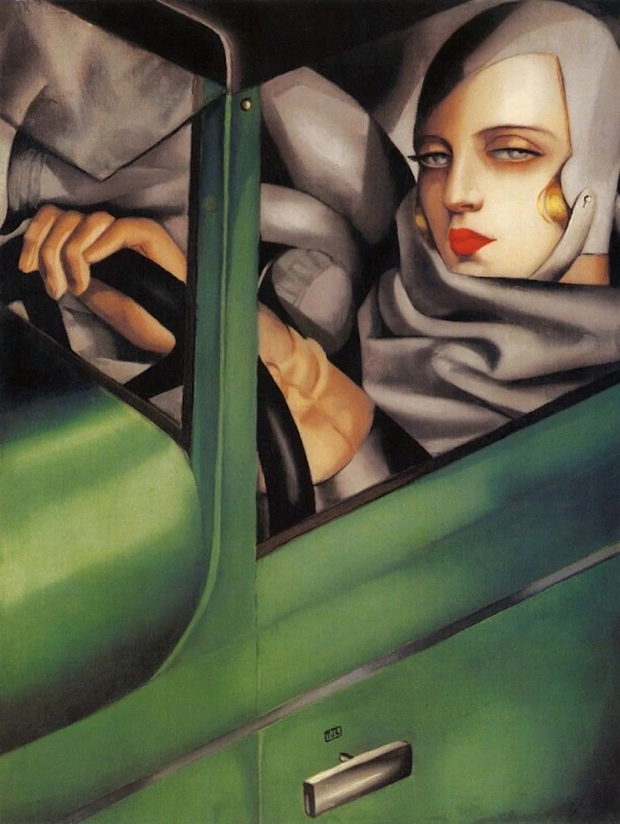 Tamara de Lempicka ~ Autoportrait (Tamara in a Green Bugatti)