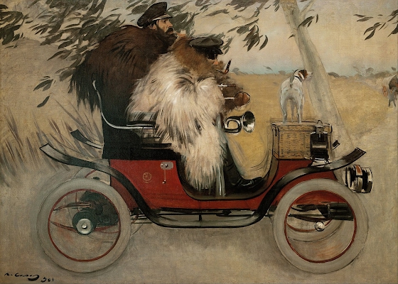 Ramon Casas ~ Ramon Casas and Pere Romeu in an Automobile