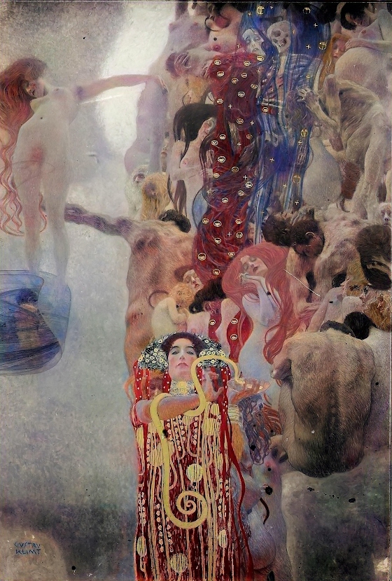 Gustav Klimt ~ Medicine (recolored with Artificial Intelligence)
