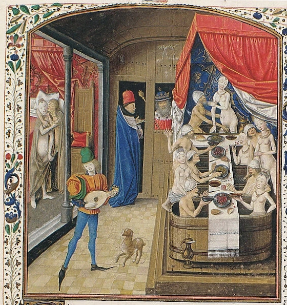 Medieval bath house scenes