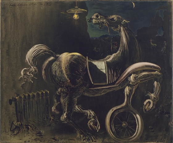 Salvador Dalí ~ Debris of an Automobile Giving Birth to a Blind Horse Biting a Telephone