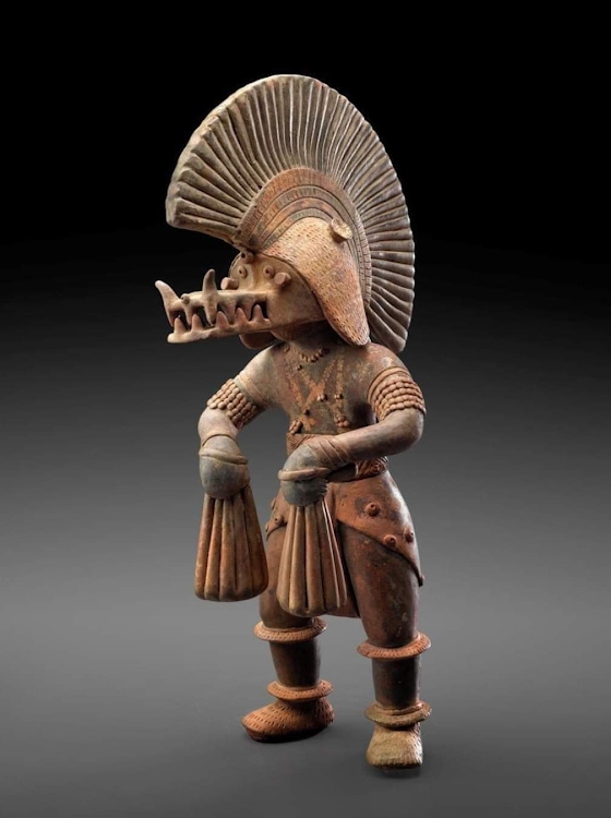 Colima Culture ~ Dancer with Crocodile Helmet