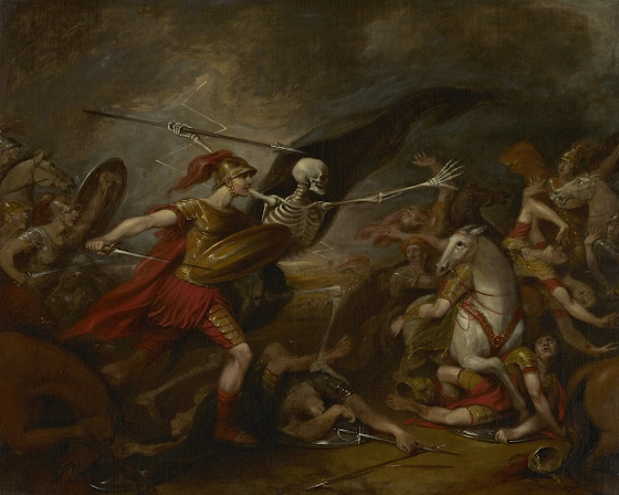 John Trumbull ~ Joshua at the Battle of Ai - Attended by Death