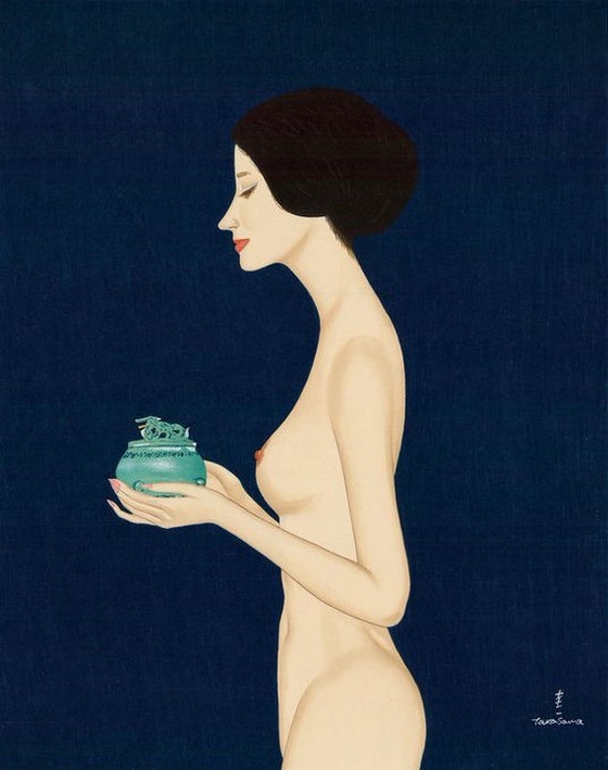 Takasawa Keiichi ~ Woman Burning Incense