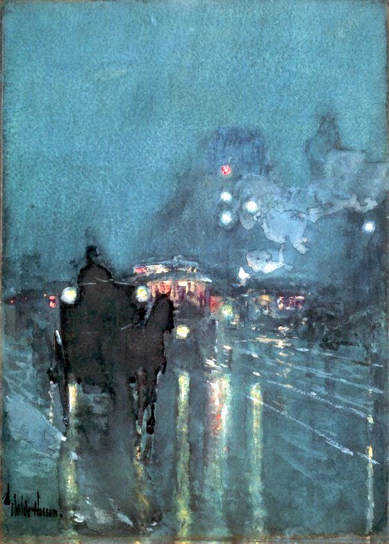 Childe Hassam ~ Nocturne Railway Crossing