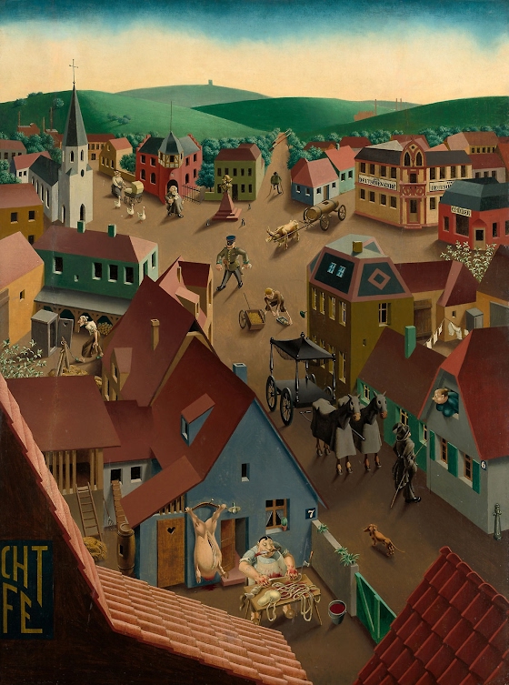 Georg Scholz ~ Small Town by Day