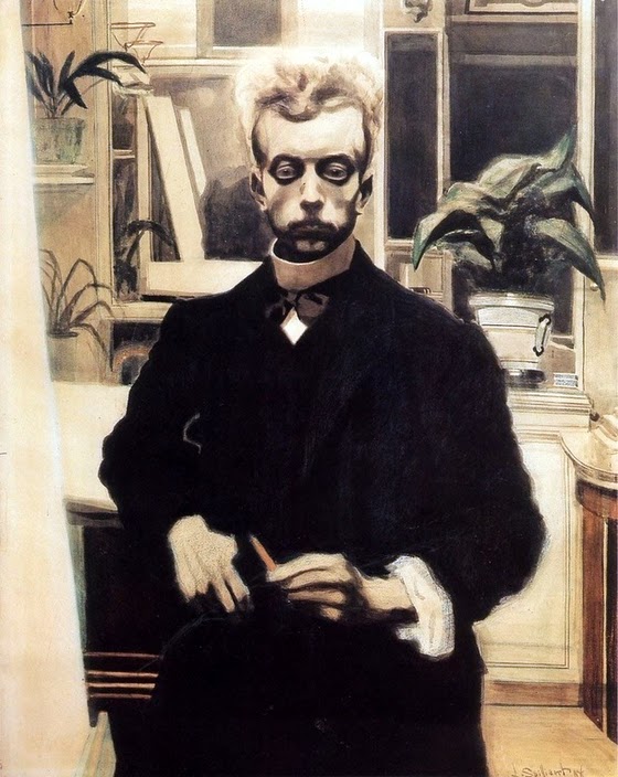 Léon Spilliaert ~ Self-portrait with red pencil
