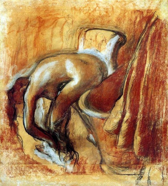 Edgar Degas ~ After Bathing, Woman Drying Herself