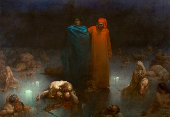 Gustave Doré ~ Dante and Virgil in the Ninth Circle of Hell