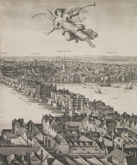 Wenceslaus Hollar ~ Old London Bridge & City of London from Southwark