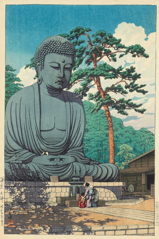 Kawase Hasui ~ The Great Buddha at Kamakura (Kamakura daibutsu)