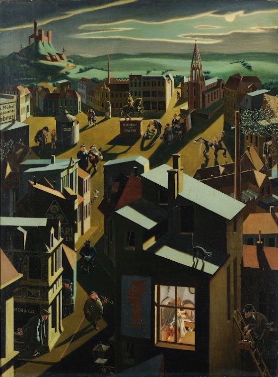 Georg Scholz ~ German small town at night