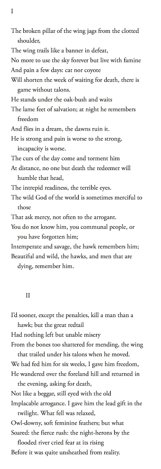 Hurt Hawks by Robinson Jeffers