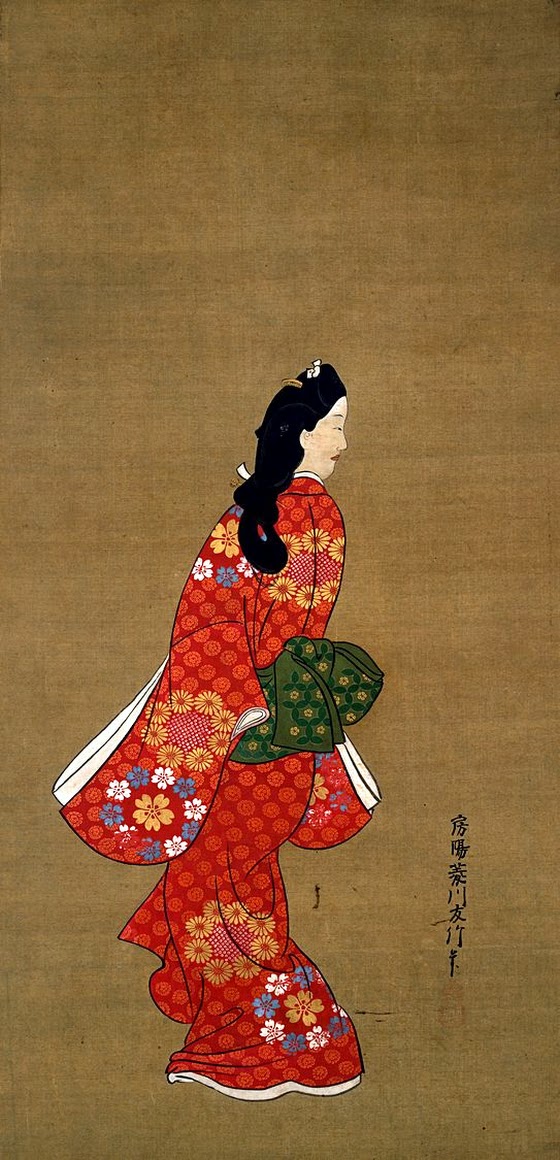 Hishikawa Moronobu ~ Beauty looking back