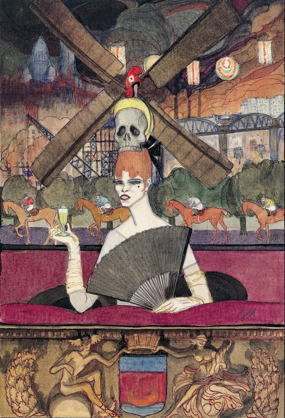 Jeanne Mammen ~ Frau mit Absinthglas (Moulin Rouge)