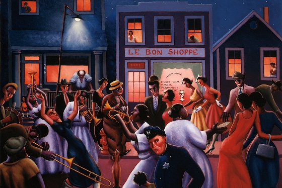 Archibald J. Motley Jr ~ Street Scene, Chicago