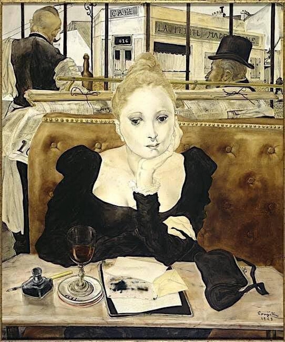 Léonard Tsuguharu Foujita ~ At The Cafe