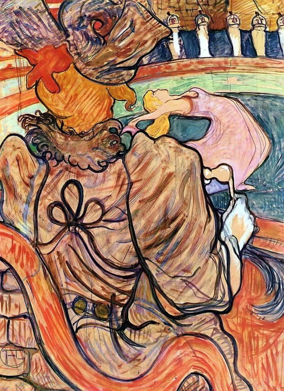 Henri de Toulouse-Lautrec ~ At The Nouveau Cirque The Dancer And Five Stuffed Shirts