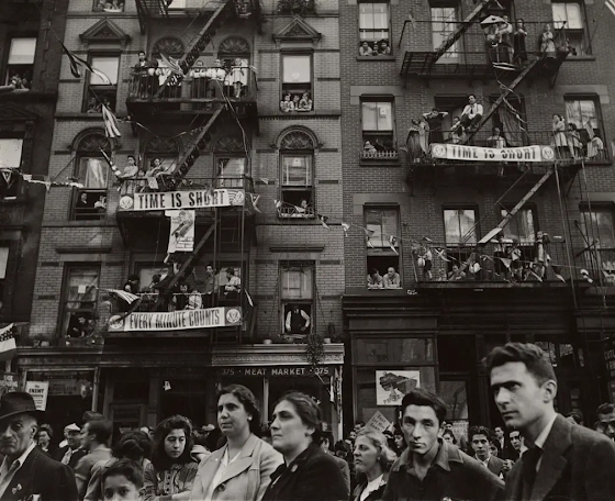 Weegee ~ ‘Time Is Short’ in Broome Street, Little Italy, 1942