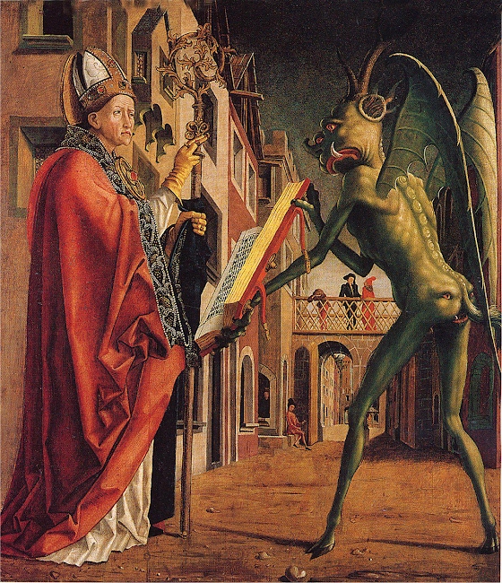 Michael Pacher ~ Saint Augustine and the devil