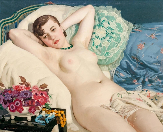 Jacques Cancaret ~ Nu Aux Colliers