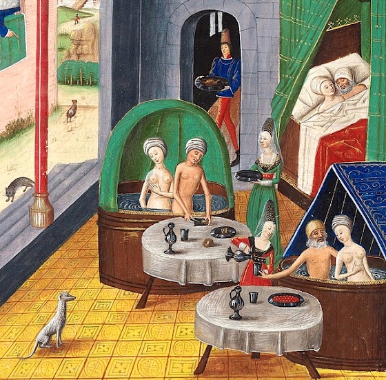 Medieval bath house scenes