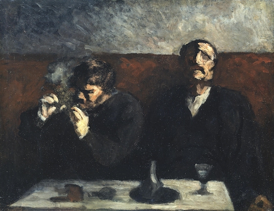 Honoré Daumier ~ Smoker with Absinthe Drinker