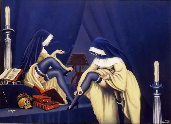 Clovis Trouille ~ Dialogue in the Carmel