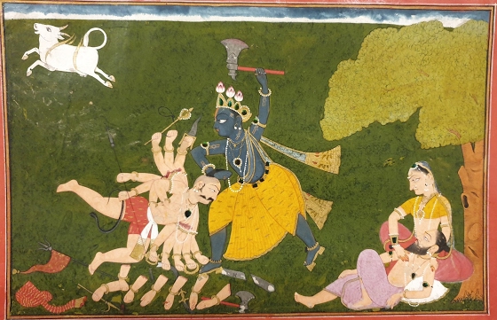 Basohli School ~ Lord Rama Despatches a Demon