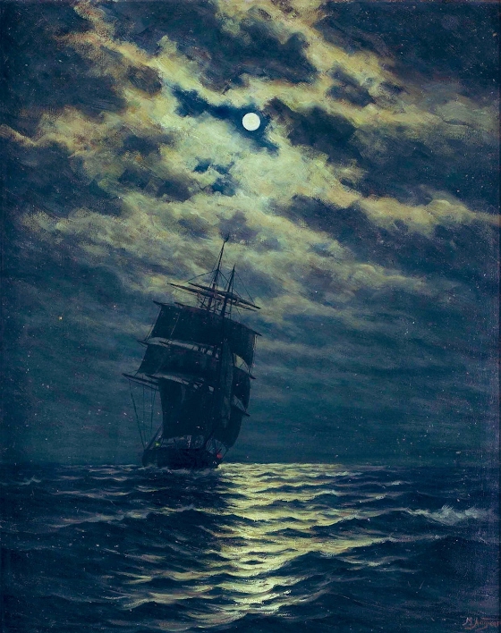 Martin Aagaard ~ Ship in the moonlight