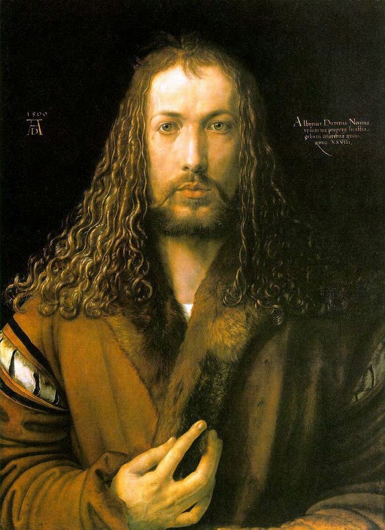 Albrecht Dürer ~ Self-Portrait at Twenty-Eight Years Old Wearing a Coat with Fur Collar