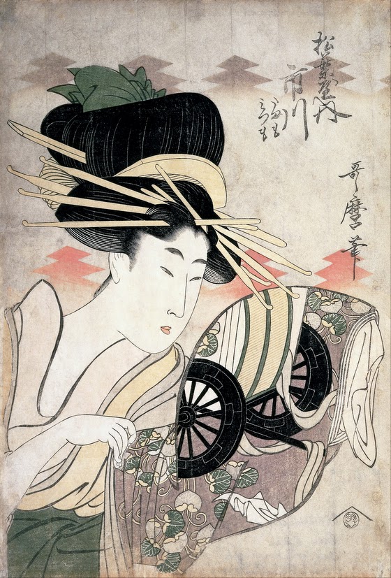 Kitagawa Utamaro ~ The Courtesan Ichikawa of the Matsuba Establishment