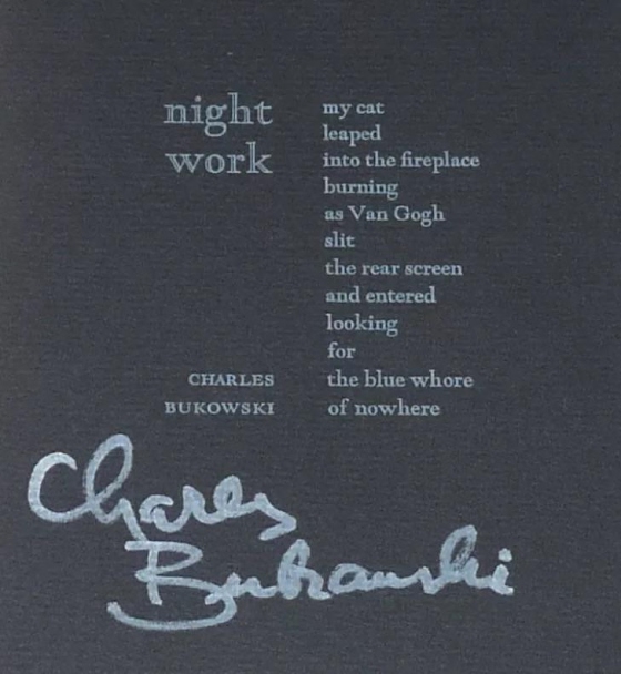 Bukowski ~ night work