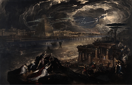 John Martin ~ The Fall of Babylon; Cyrus the Great defeating the Babylonian army