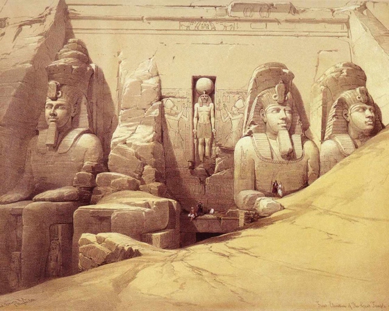 David Roberts ~ Abu Simbel Temple Of Ramesses II