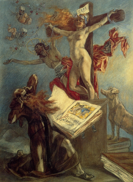 Félicien Rops ~ The Temptation of Saint Anthony