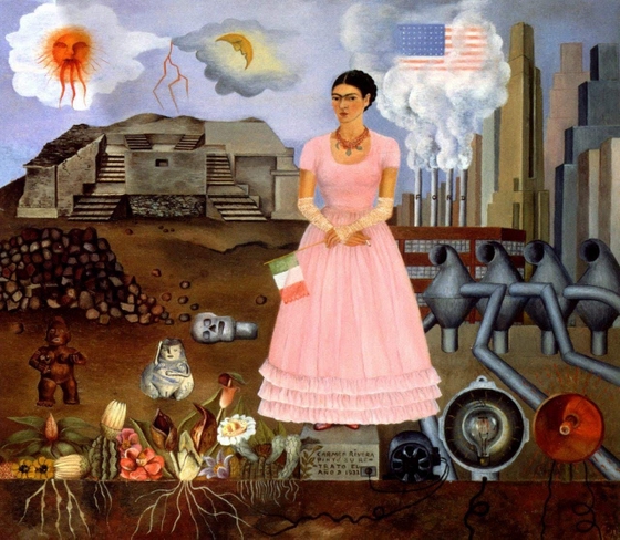 Frida Kahlo ~ Self Portrait Along the Boarder Line Between Mexico and the United States
