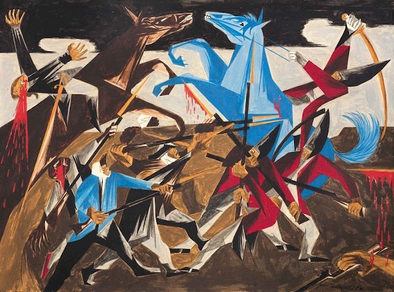 Jacob Lawrence ~ ...again the rebels rushed furiously on our men. -a Hessian soldier